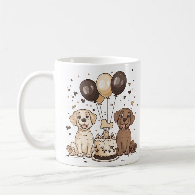 Grattis på födelsedagen Labrador Retriever Hundar Kaffemugg (Vänster)
