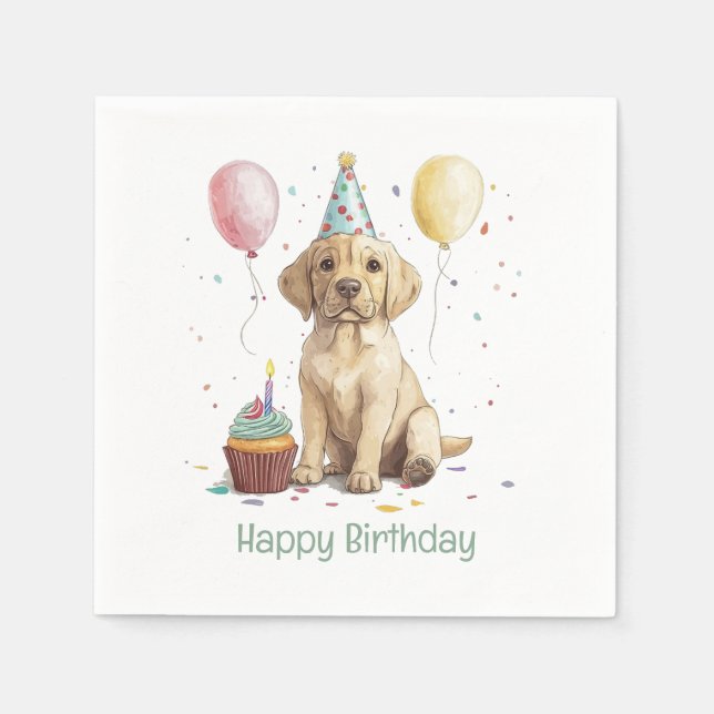 Grattis på födelsedagen Labrador Retriever Hundar Pappersservett (Framsidan)