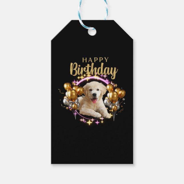 Grattis på födelsedagen Labrador Retriever Presentetikett (Framsidan)