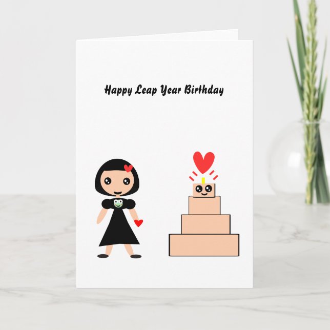 Grattis på födelsedagen-läder år kort (Framsida)