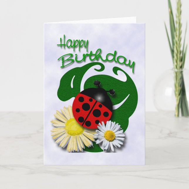 Grattis på födelsedagen Ladybug Kort (Framsida)