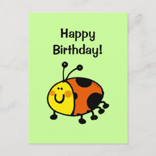 Grattis på födelsedagen! (ladybug) vykort