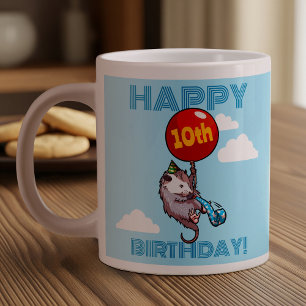 Grattis på födelsedagen! Lägg till åldern Opossum  Jumbo Mugg