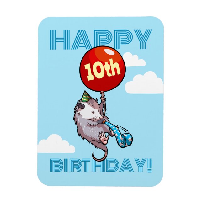Grattis på födelsedagen! Lägg till åldern Opossum  Magnet (Vertikal)
