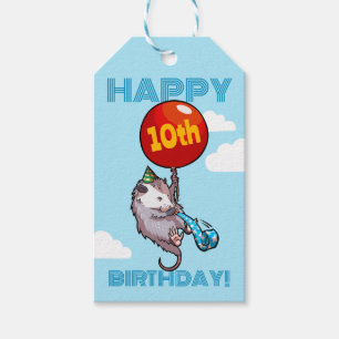 Grattis på födelsedagen! Lägg till åldern Opossum Presentetikett