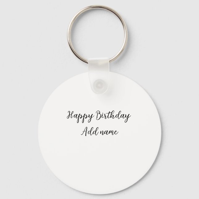 Grattis på födelsedagen lägg till namn-titeln som  nyckelring (Framsida)