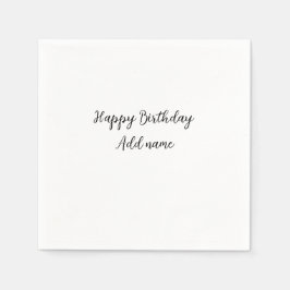 Grattis på födelsedagen lägg till namn-titeln som  pappersservett
