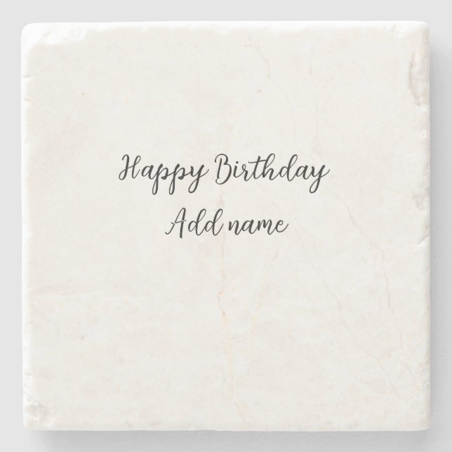 Grattis på födelsedagen lägg till namn-titeln som  stenunderlägg (Framsidan)