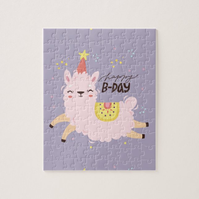 Grattis på födelsedagen Lama Pussel (Vertikal)