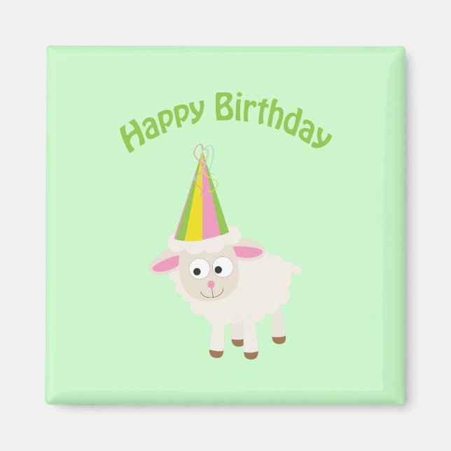 Grattis på födelsedagen Lamb Magnet (Framsidan)