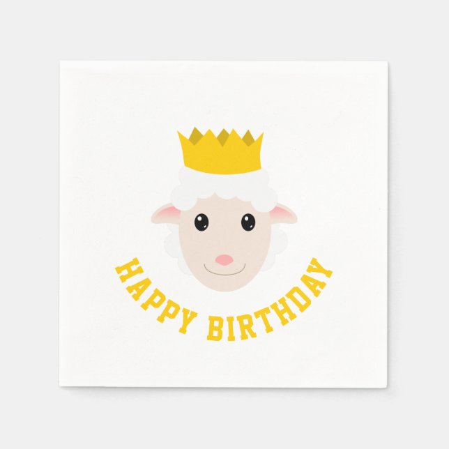 Grattis på födelsedagen Lamb Pappersservett (Framsidan)