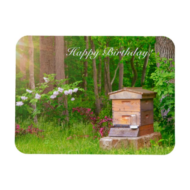 Grattis på födelsedagen Land Beehive Magnet (Horisontell)
