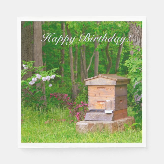 Grattis på födelsedagen Land Beehive Pappersservett (Framsidan)