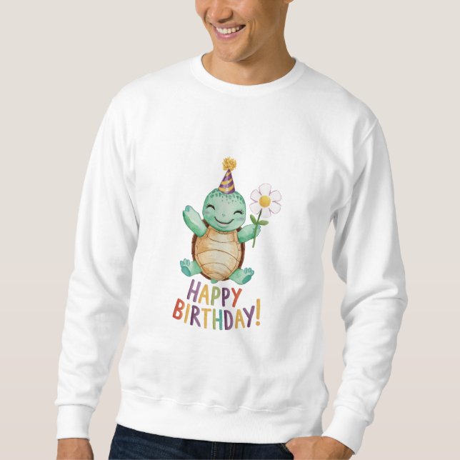Grattis på födelsedagen lång ärmad tröja (Framsida)