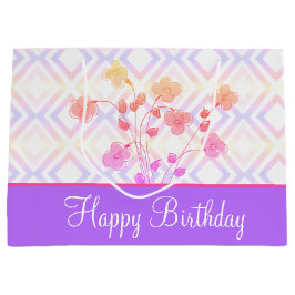 Grattis på födelsedagen Large Papper Tote Stil