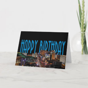 GRATTIS PÅ FÖDELSEDAGEN LAS VEGAS-KORT LÄGG TILL N KORT