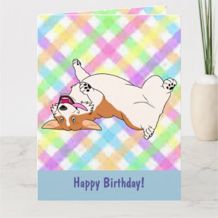 Grattis på födelsedagen Laughing Corgi Tecknad Kort