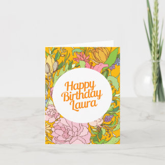 Grattis på födelsedagen Laura | Blommigt födelseda Kort