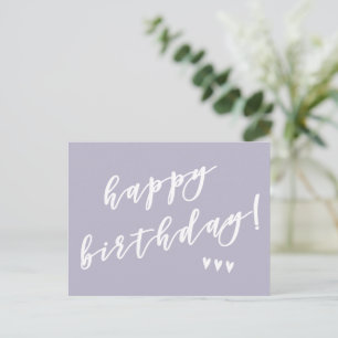 Grattis på födelsedagen! Lavendel Penselskrift Vykort