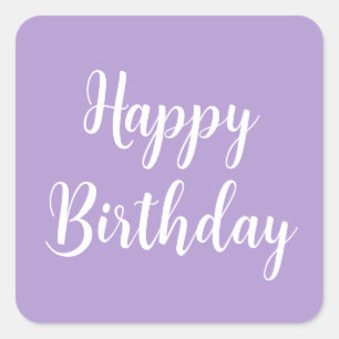 Grattis på födelsedagen Lavender Lila Vita Anpassn Fyrkantigt Klistermärke