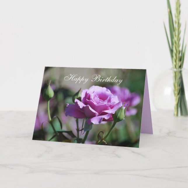 Grattis på födelsedagen Lavender Ro-kort Kort (Framsida)