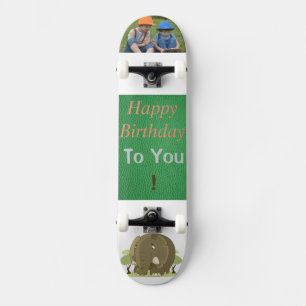 Grattis på födelsedagen Learning and Caring Photo Mini Skateboard Bräda 18,5 Cm