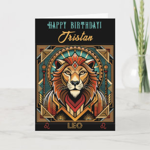 Grattis på födelsedagen Leo Zodiac Design Kort