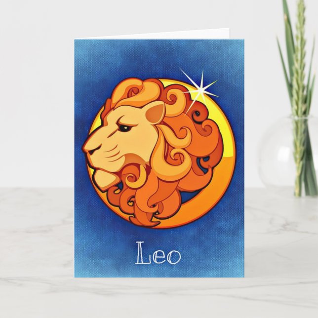 Grattis på födelsedagen Leo Zodiac Horoscope Augus Kort (Framsida)