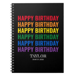 Grattis på födelsedagen LGBT-Pridet LGBTQ Transgen Anteckningsbok