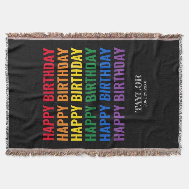 Grattis på födelsedagen LGBT-Pridet LGBTQ Transgen Filt (Framsidan)