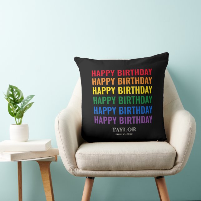 Grattis på födelsedagen LGBT-Pridet LGBTQ Transgen Kudde (Stol)