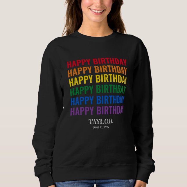 Grattis på födelsedagen LGBT-Pridet LGBTQ Transgen T Shirt (Framsida)