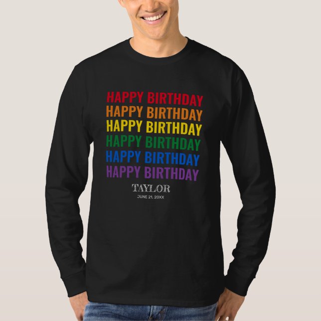 Grattis på födelsedagen LGBT-Pridet LGBTQ Transgen T Shirt (Framsida)