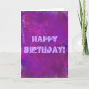 Grattis på födelsedagen Lila Abstrakt Textur Kort
