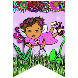 Grattis på födelsedagen Lila Fairy Banner Vimplar