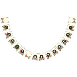 Grattis på födelsedagen Lila Iris Black White Polk Vimplar