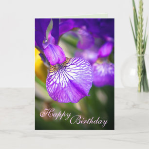 Grattis på födelsedagen (Lila Iris Card) - anpassa Kort
