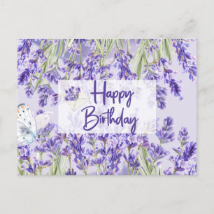 Grattis på födelsedagen Lila Lavendelblommor Vykort