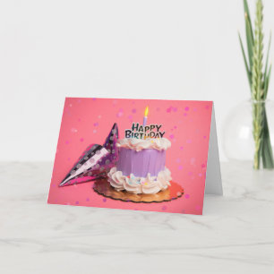 Grattis på födelsedagen Lila och Rosa kummel med l Helgkort