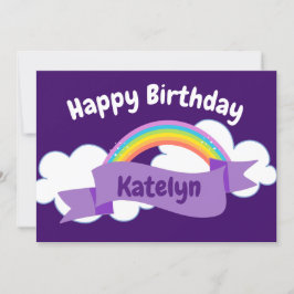 Grattis på födelsedagen Lila Rainbow Cute Personli Kort