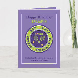Grattis på födelsedagen, lila 🎾 Tennis Birthday � Kort