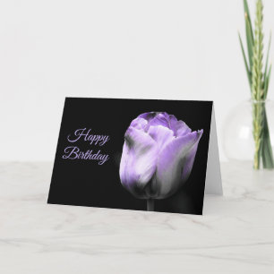 Grattis på födelsedagen Lila Tulip *anpassa* Kort