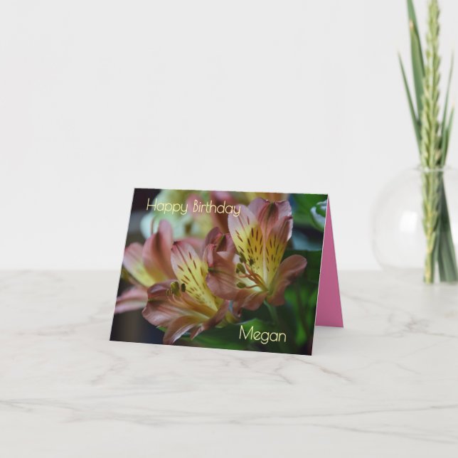 Grattis på födelsedagen Lilies Personalizable Birt Kort (Framsida)