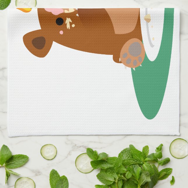 Grattis på födelsedagen, lilla björn! Kökshandduk (Vikta)