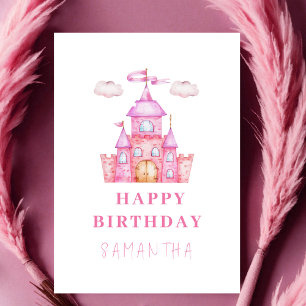 Grattis på födelsedagen lilla princess castle kort