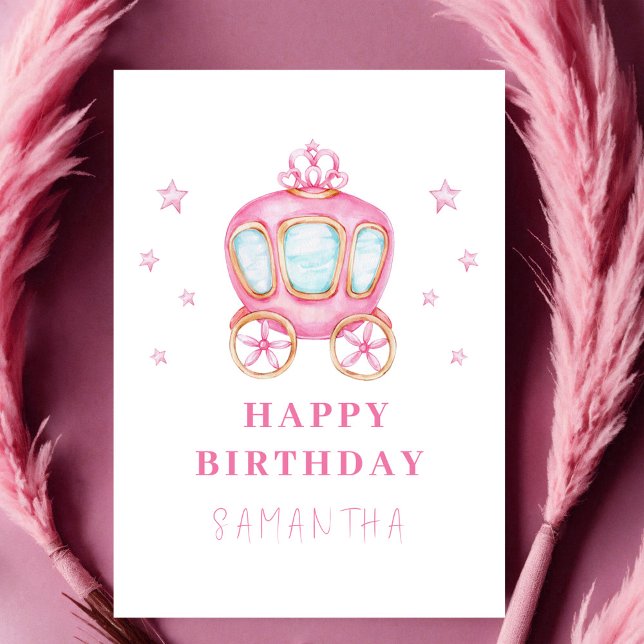 Grattis på födelsedagen lilla prinsessa-vagn kort (Skapare uppladdad)