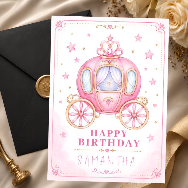Grattis på födelsedagen lilla prinsessvagn kort (Skapare uppladdad)