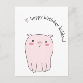 Grattis på födelsedagen lilla vän...! Söta Gris Ba Vykort