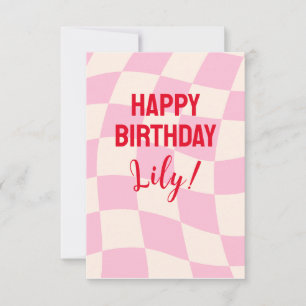 Grattis på födelsedagen Lily Anpassat namn Personl Kort