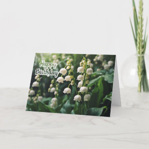 Grattis på födelsedagen Lily of the Valley Flowers Kort